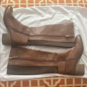 Franco Sarto Tan Leather Over the Knee Boots